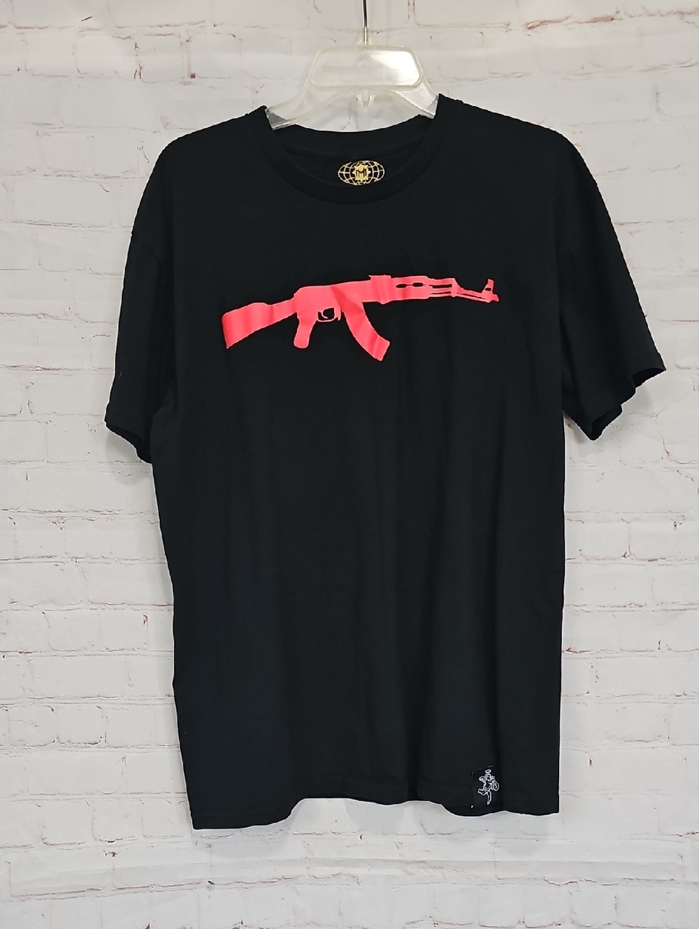 Black Short Sleeve Tee with Red Graphic